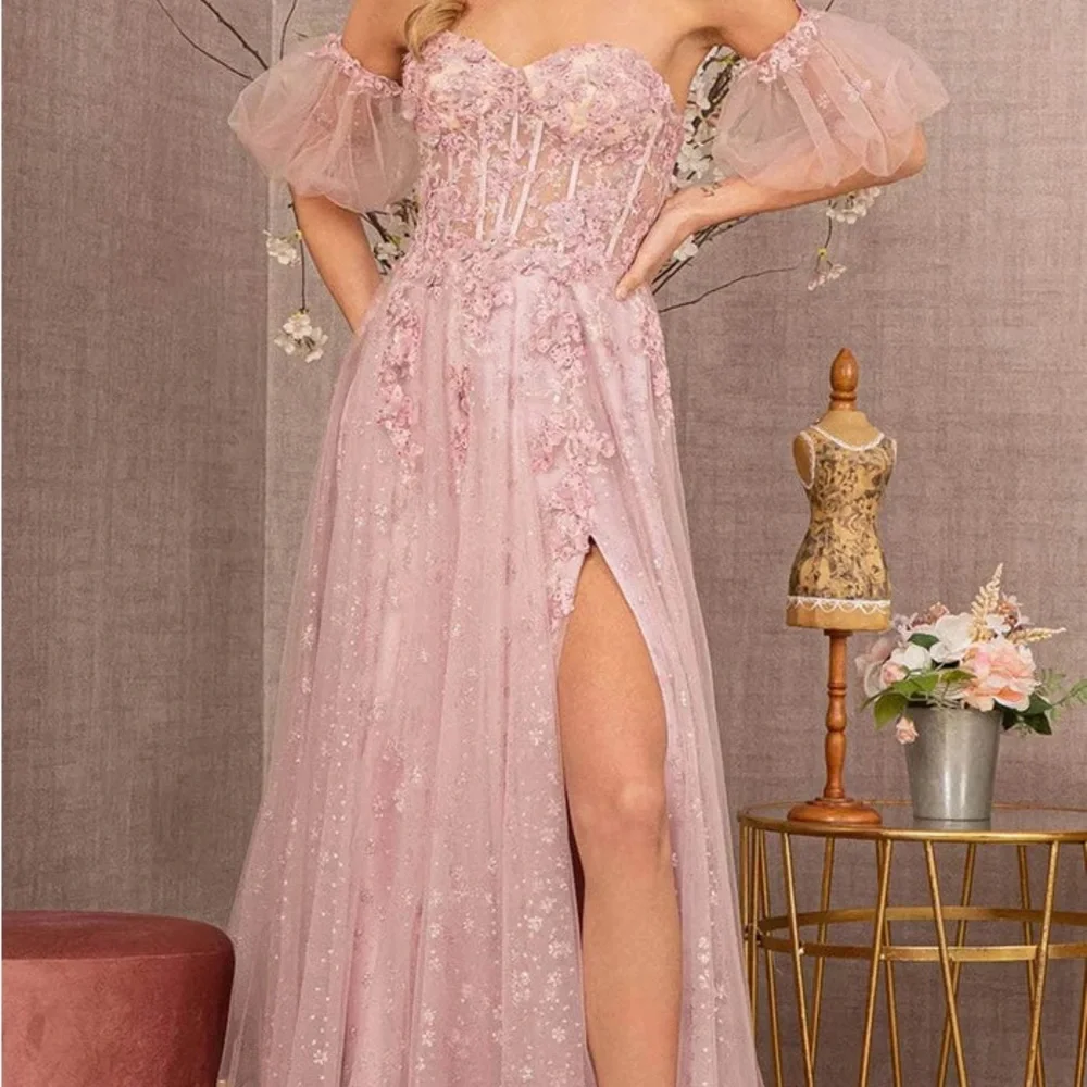 GLS3126 Collective Pink Floral Gown - Picture 1 of 7